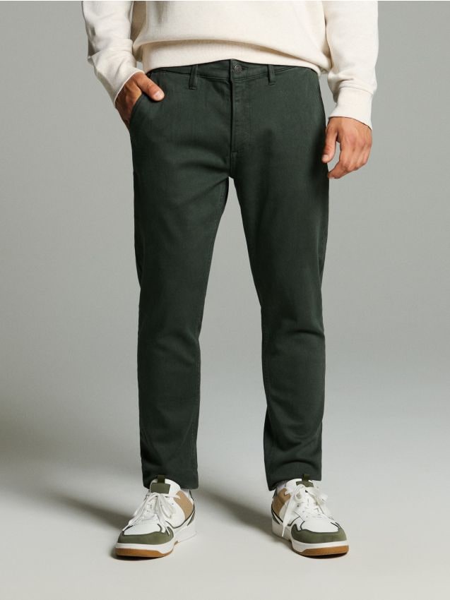 Sinsay - Blugi slim fit - verde-prăfuit