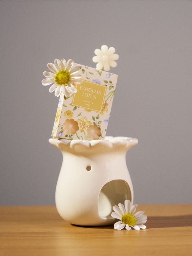 Sinsay - Ardere ceramică de aromă cu ceară Camellia Lotus - alb