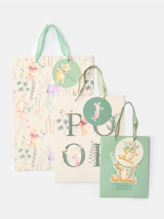 Sinsay - Set de 3 sacoșe pentru cadouri Winnie the Pooh - multicolor