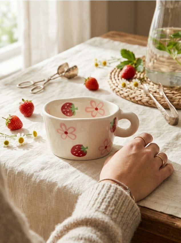 Sinsay - Cana cu inscriptie - alb