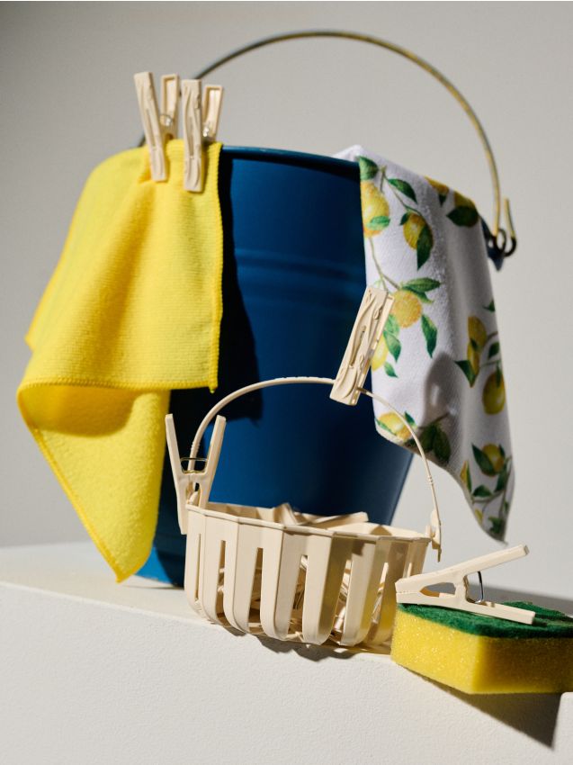 Sinsay - Set de cleme pentru rufe în coș 16 pack - bej