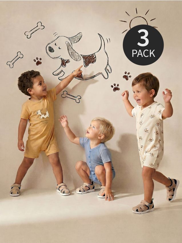 Sinsay - Salopete de vară 3 pack - bej