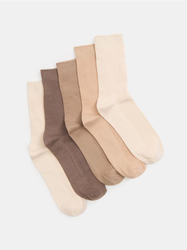 Sinsay - Długie skarpety w prążek 5 pack - wielobarwny