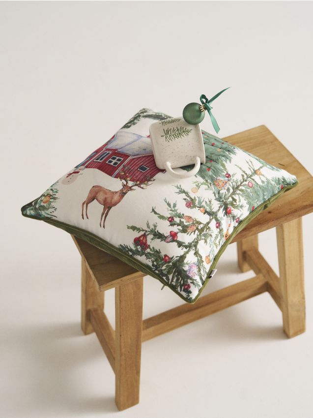 Sinsay - Obliečka na vankúš s LED svetielkami - krémová