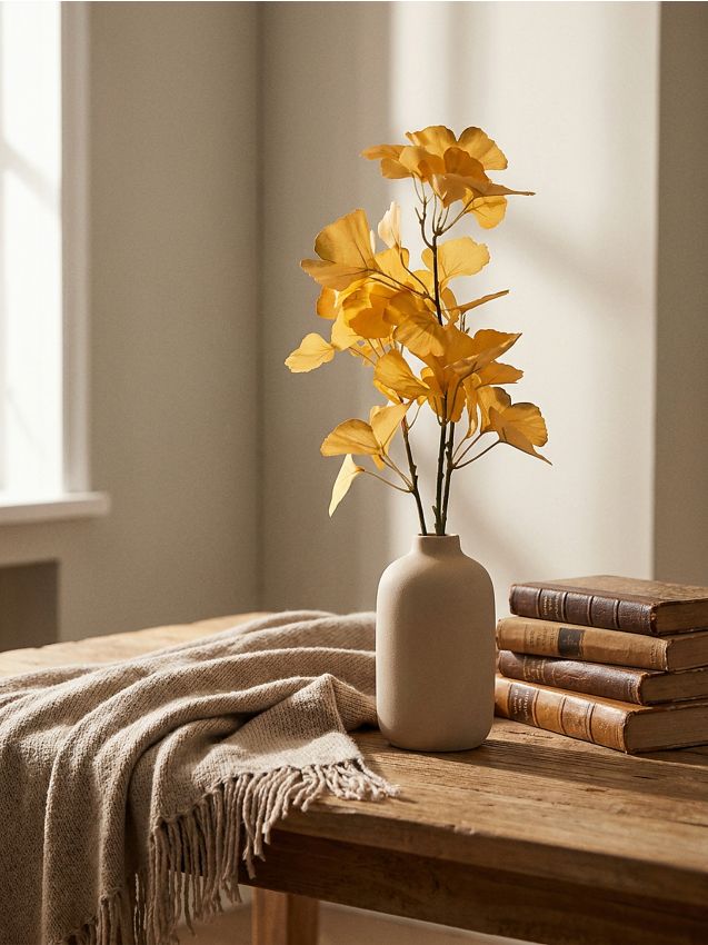 Sinsay - Plantă decorativă – ramură de ginkgo - galben