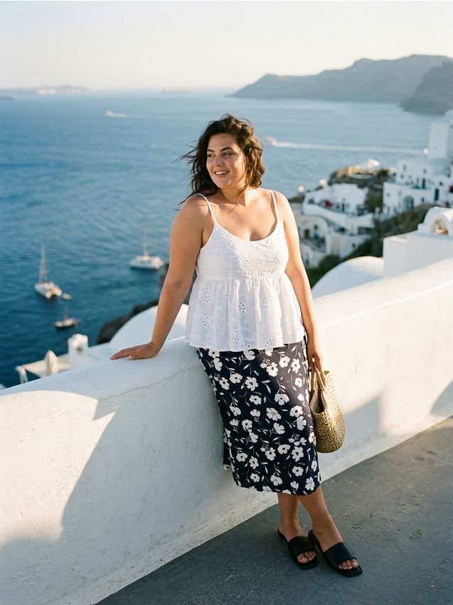 Sinsay - Fustă midi cu despicătură și imprimeu floral Plus size - negru