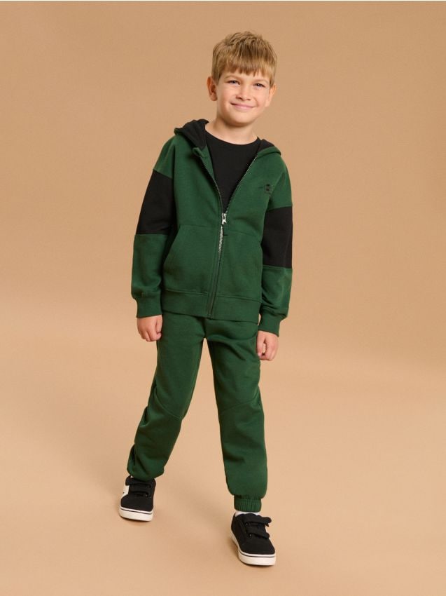 Sinsay - Pantaloni de trening tip jogger - verde-închis