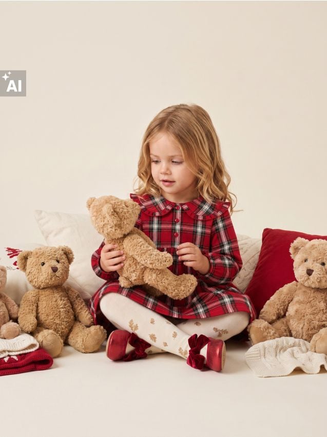 Sinsay - Rochie din flanel cu model în carouri de Crăciun - multicolor