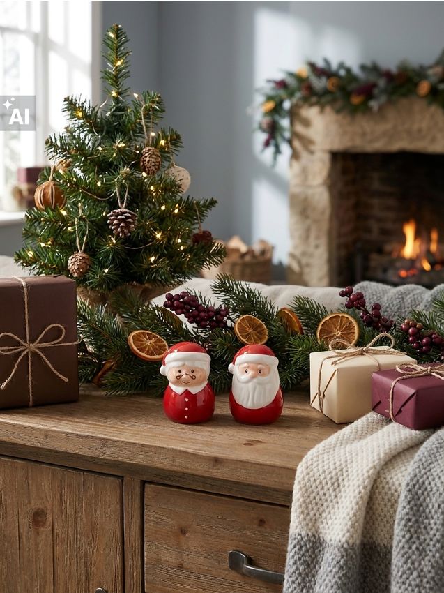 Sinsay - Decorațiuni de Crăciun de masă în formă de Moș Crăciun și Crăciuniță 2 pack - multicolor