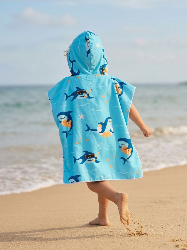 Sinsay - Prosop cu glugă cu motiv de rechin - verde-pal