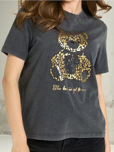 T-Shirt mit bestickten Blumen