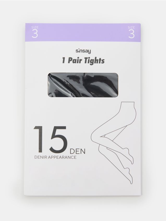 Sinsay - Rajstopy 15 DEN - czarny