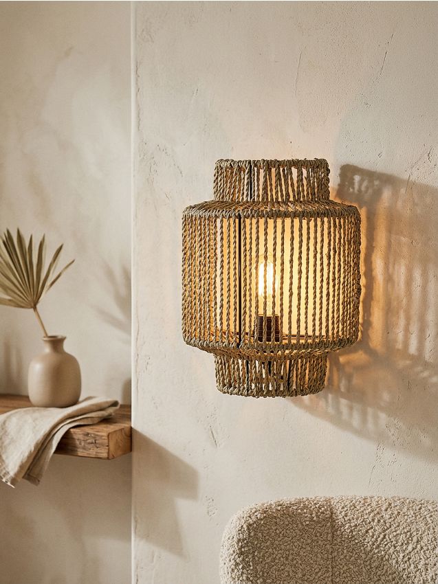 Sinsay - Abajur de perete împletit - bej