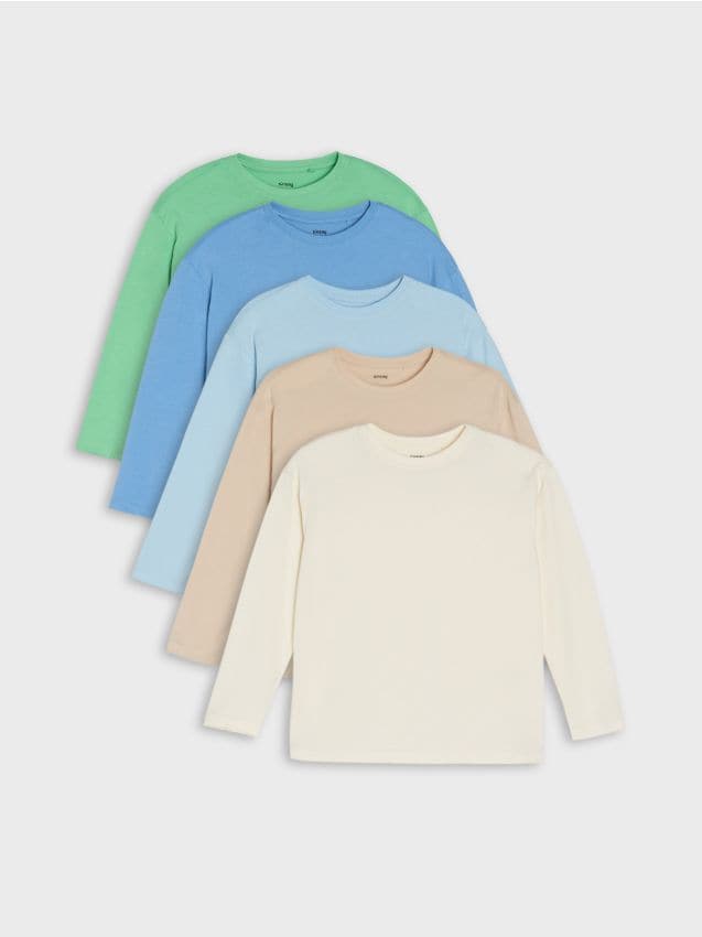 Sinsay - Bavlnené tričko 5 pack - svetlozelená