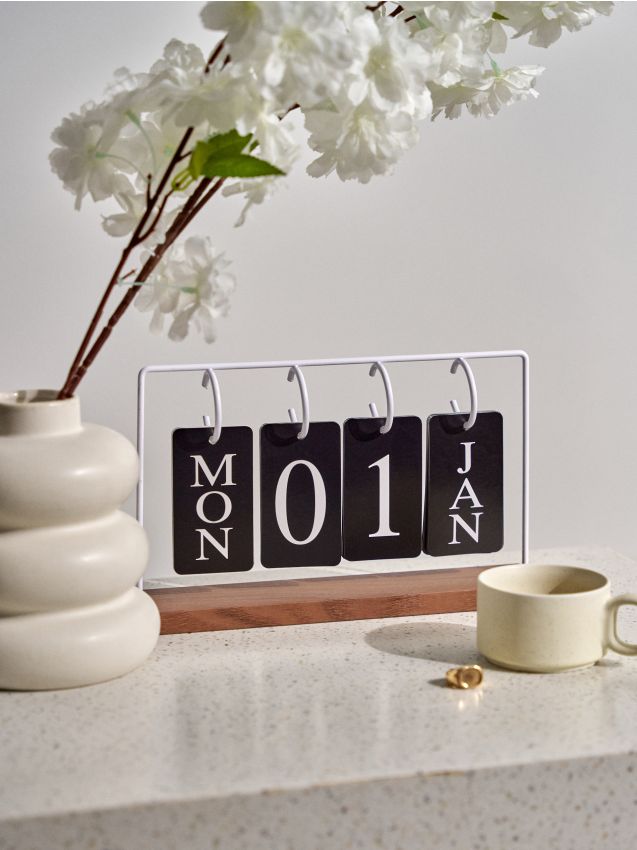 Sinsay - Calendar de birou cu plăcuțe interschimbabile - negru