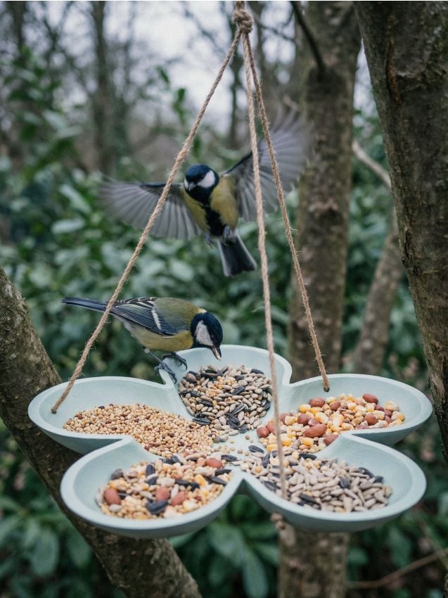 Sinsay - Hranitor suspendat pentru păsări în formă de floare - verde-pal