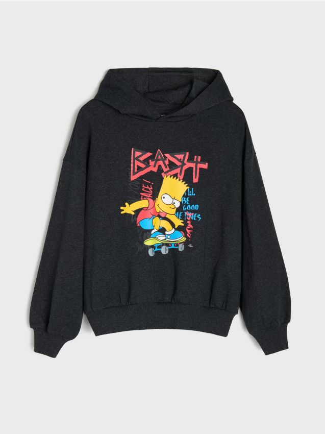 Sinsay - Hanorac oversize The Simpsons - gri-închis