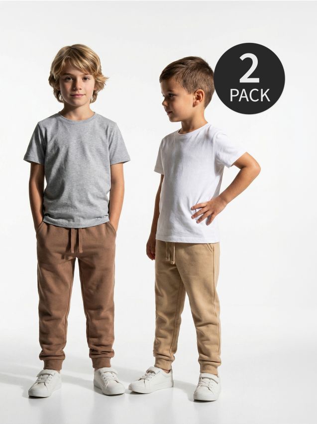 Sinsay - Spodnie dresowe 2 pack - brązowy