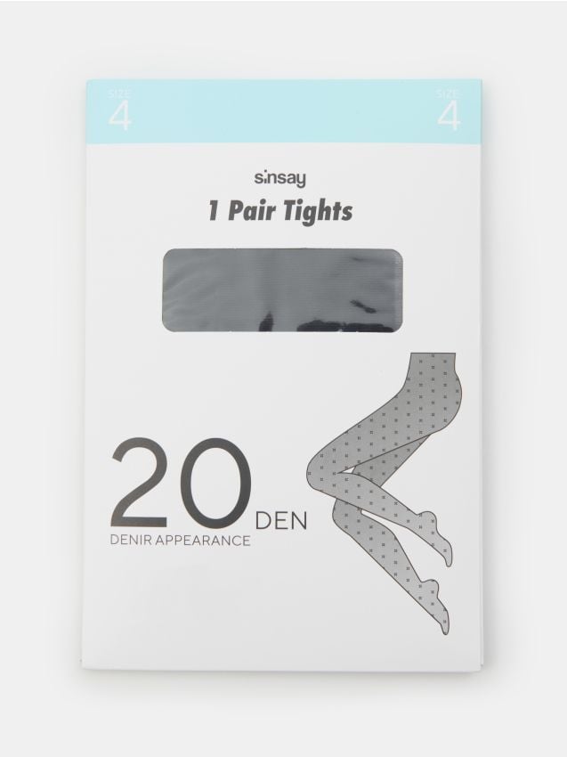 Sinsay - Rajstopy ze wzorem 20 DEN - czarny