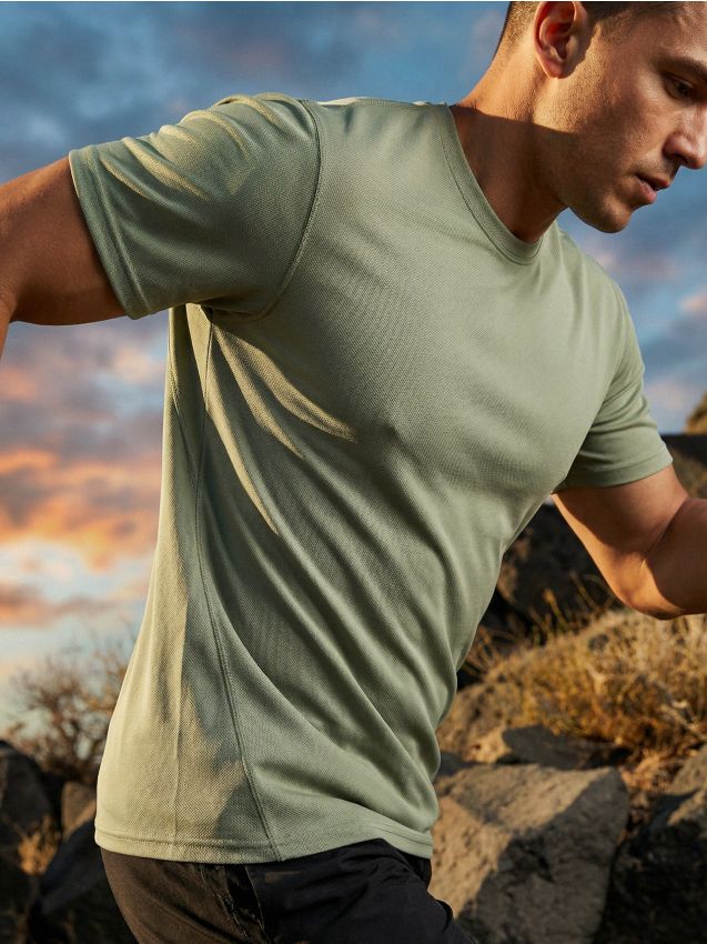 Sinsay - Tricou regular fit SNSY PERFORMANCE - verde-pal