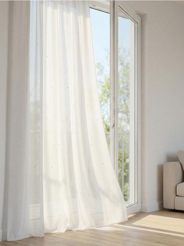 Sinsay - Perdea pe bandă cu cristale - alb