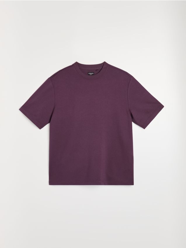 Sinsay - Bluza z krótkim rękawem z wiskozą - fioletowy