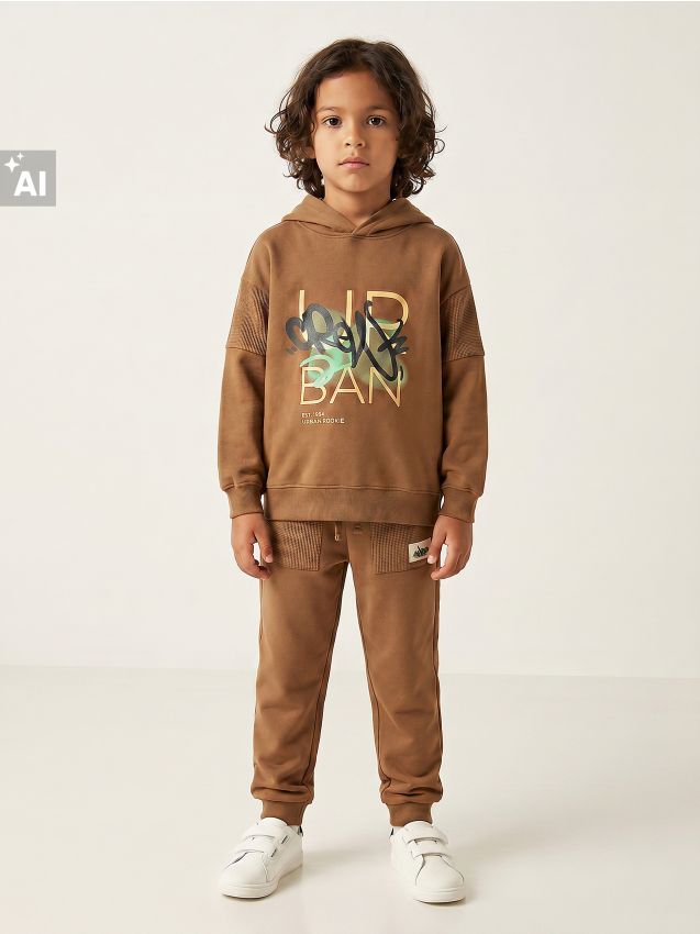Sinsay - Pantaloni din bumbac jogger - maro