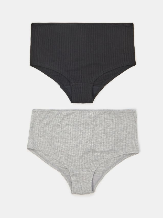 Sinsay - Bawełniane prążkowane bokserki 2 pack - wielobarwny