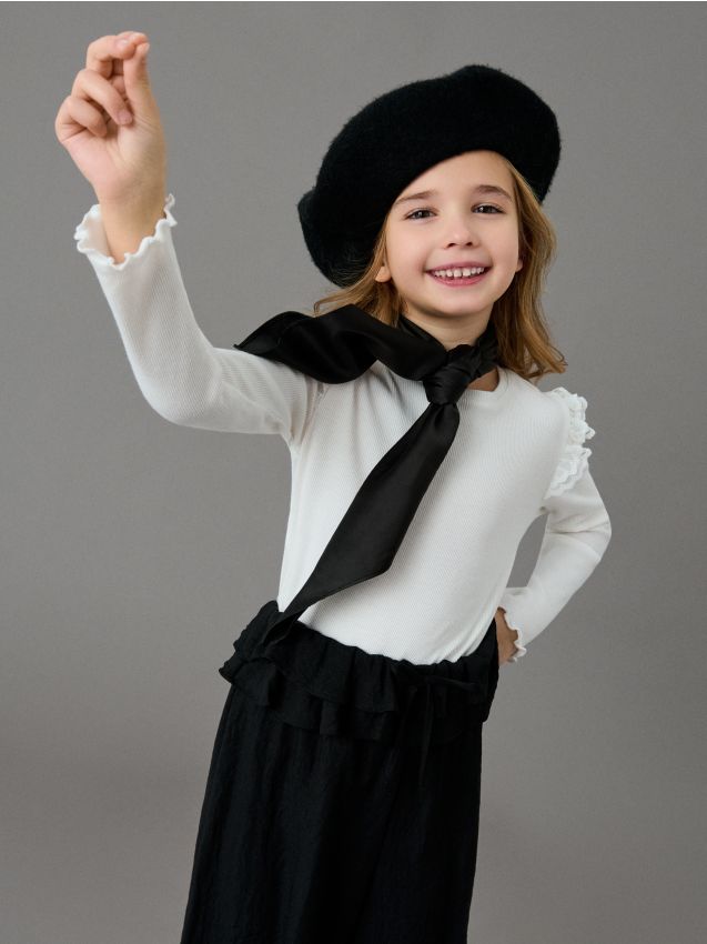 Sinsay - Tričko z prúžkovaného úpletu - biela