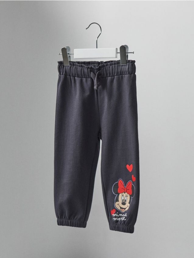 Sinsay - Pantaloni jogger Minnie Mouse - negru-antracit