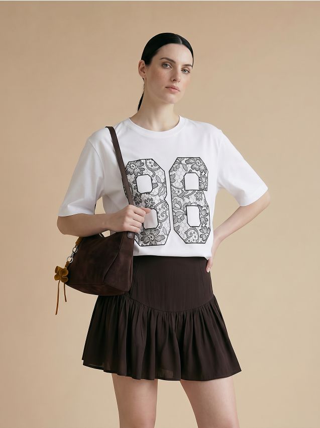 Sinsay - Tricou din bumbac cu inscripție 86 - alb