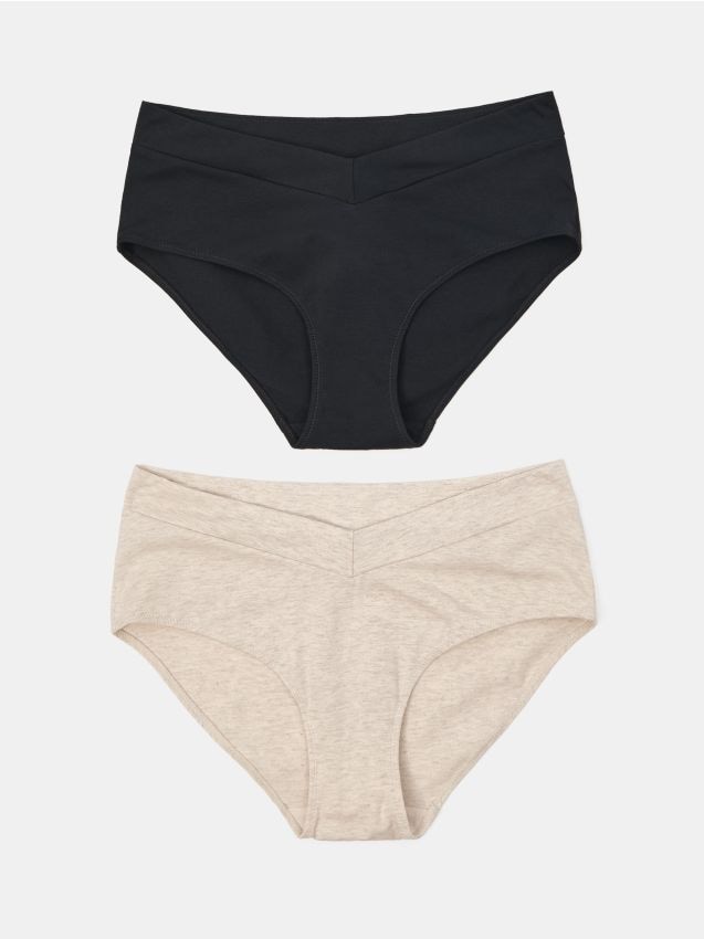 Sinsay - Bawełniane majtki hipster z wysokim stanem 2 pack - wielobarwny