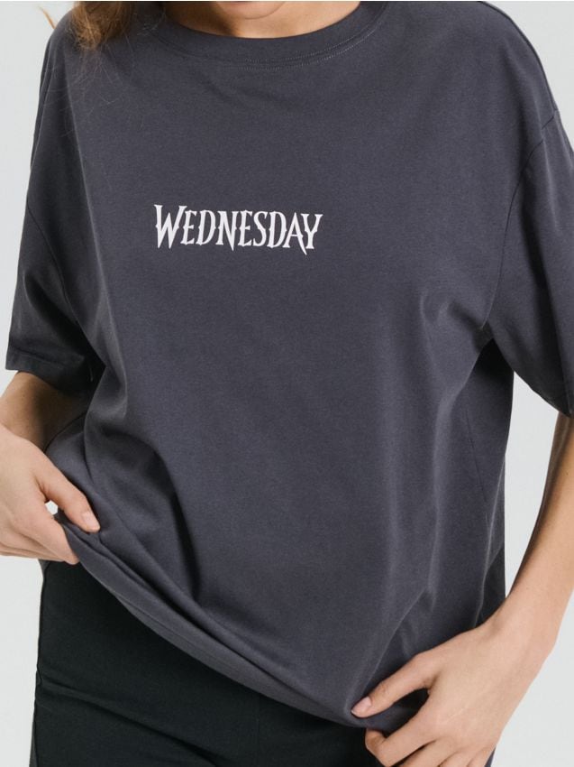Puuvillane t-särk pildiga Wednesday - SINSAY