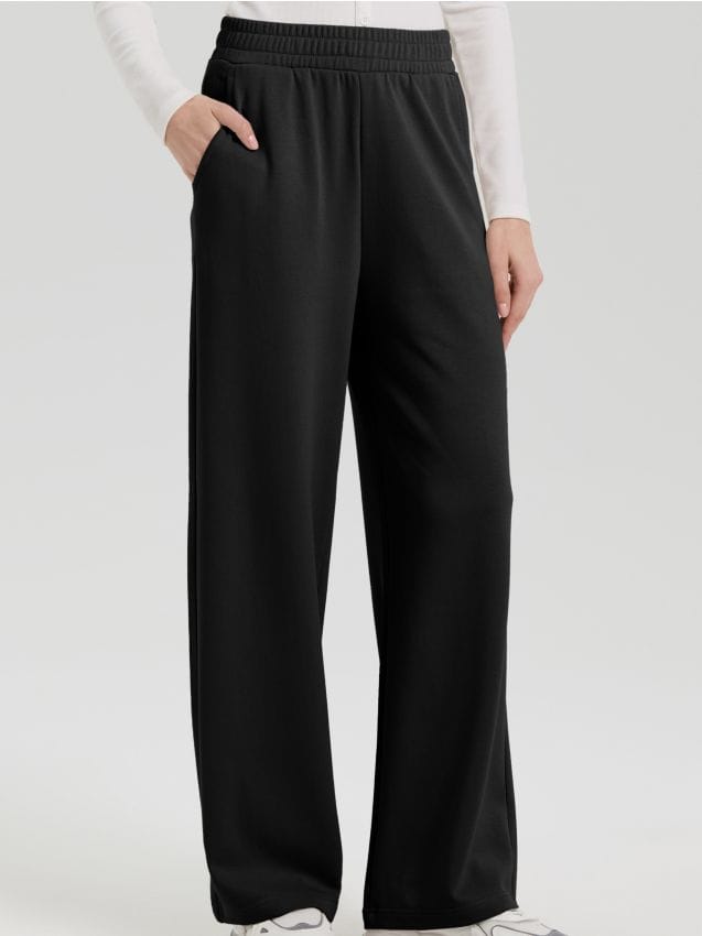 Sinsay - Nohavice so širokými nohavicami - čierna