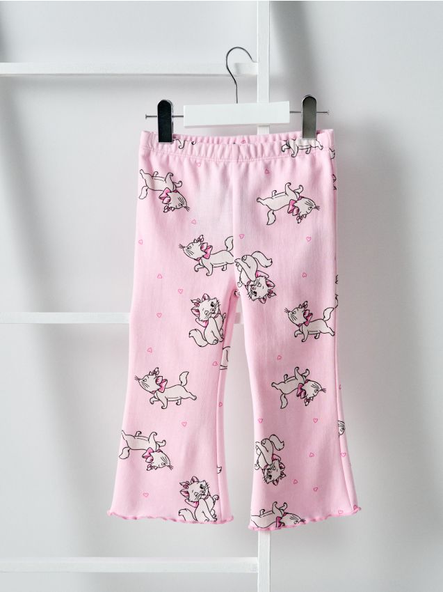 Sinsay - Spodnie dzwony ze wzorem Marie - różowy