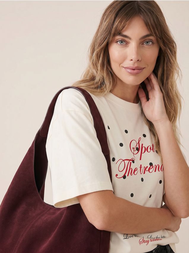 Sinsay - Tricou din bumbac cu inscripție - crem