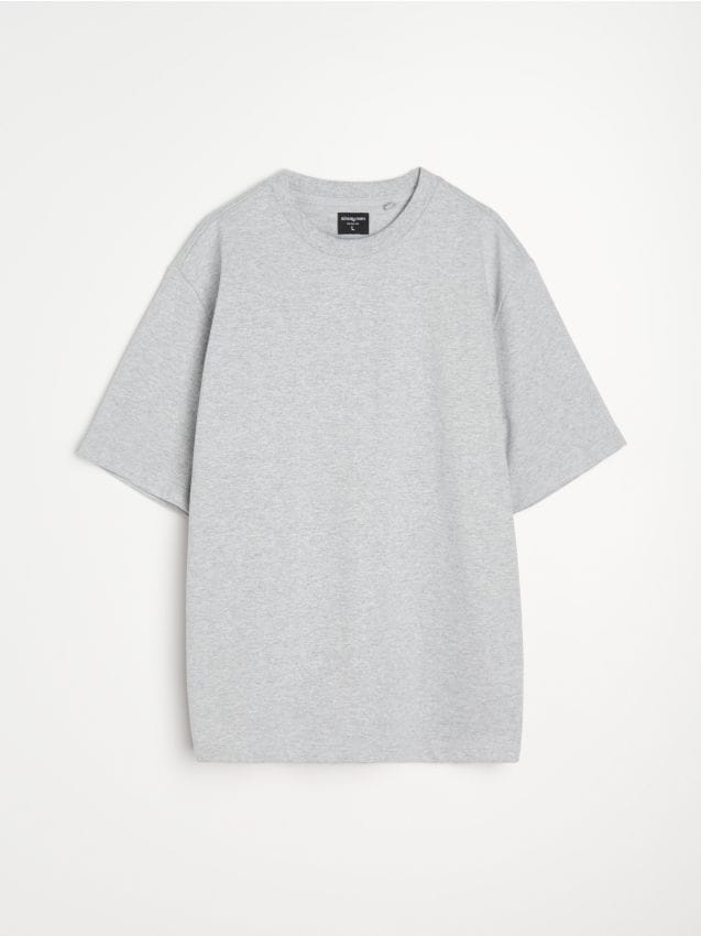 Sinsay - Bluza z krótkim rękawem z dzianiny terry - szary
