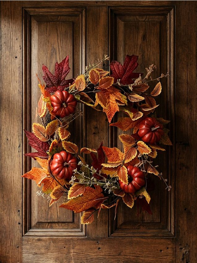 Sinsay - Coroniță decorativă de toamnă cu dovleci și frunze - multicolor