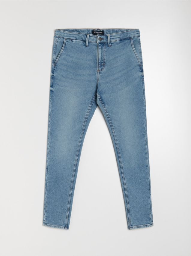 Sinsay - Jeansy chino slim fit - niebieski