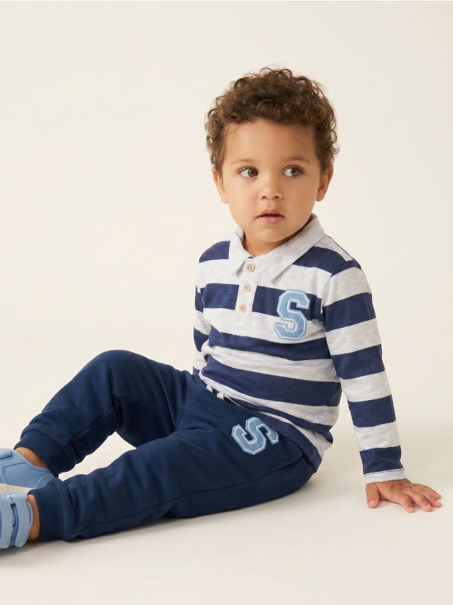 Sinsay - Set din bumbac: tricou și pantaloni - bleumarin