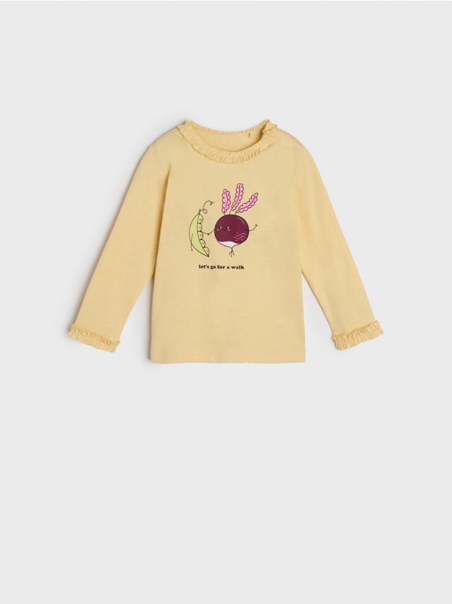 Langarmshirt mit Rüschendetail - SINSAY