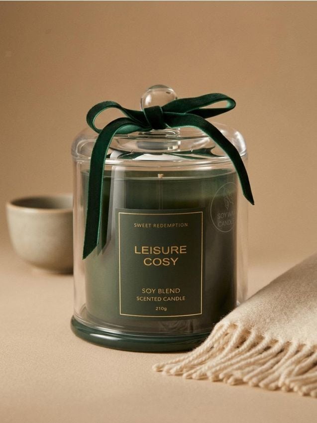 Candela profumata di soia Leisure Cosy - verde scuro