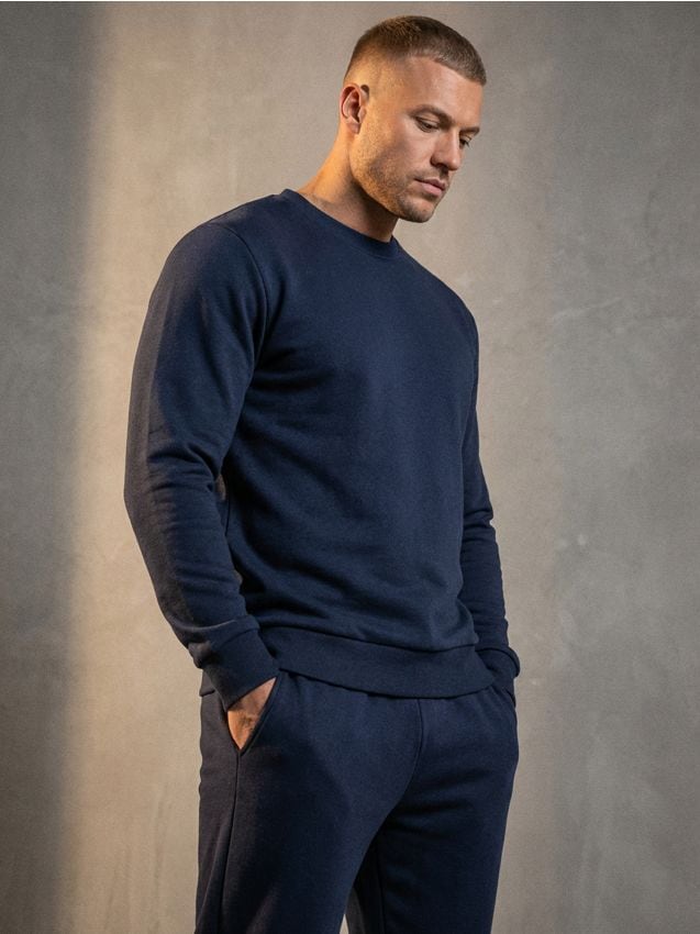 Sinsay - Bluza crewneck z domieszką bawełny - szary