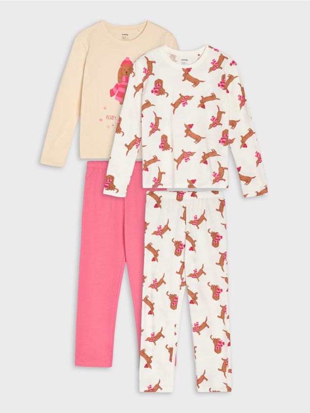 Sinsay - Dvojdielne pyžamy – balenie 2 kusy - broskyňová