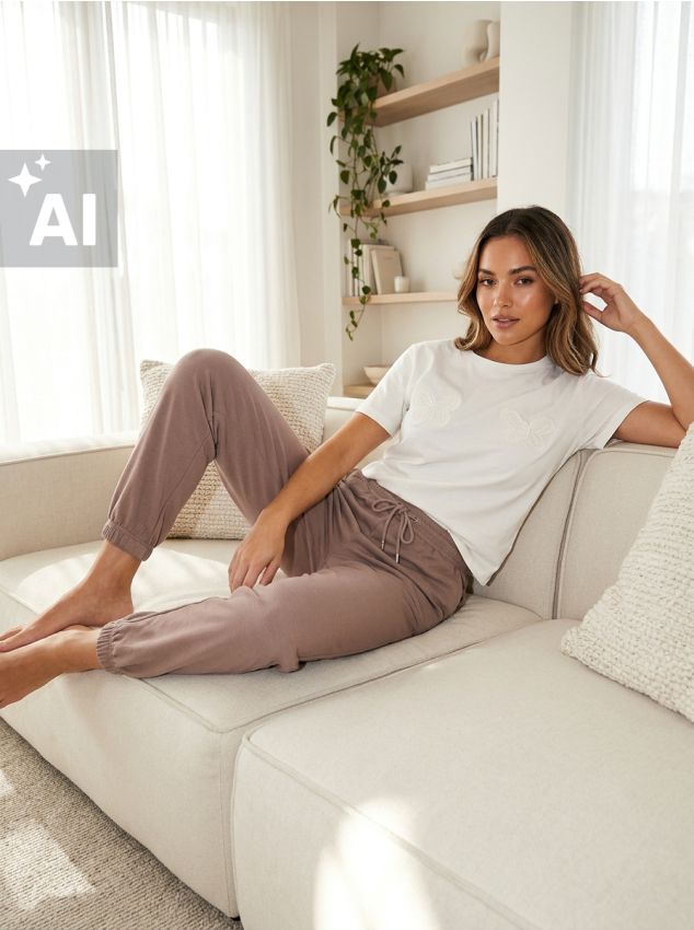 Sinsay - Pantaloni de trening tip jogger - bej