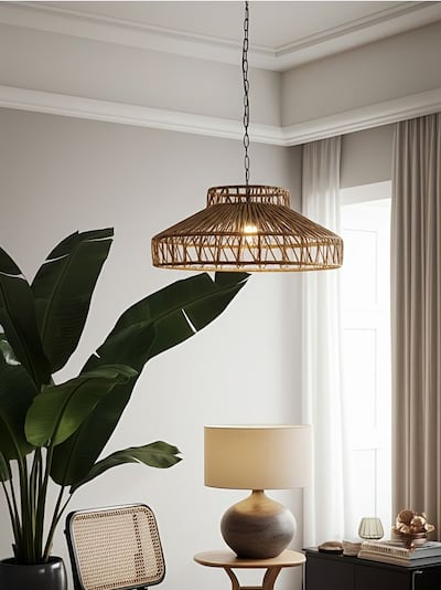 Pleciony klosz do lampy w stylu boho