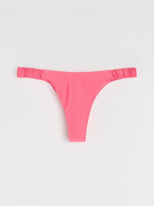 Sinsay - Chiloți de baie brazilieni cu pliere delicată - roz-aprins