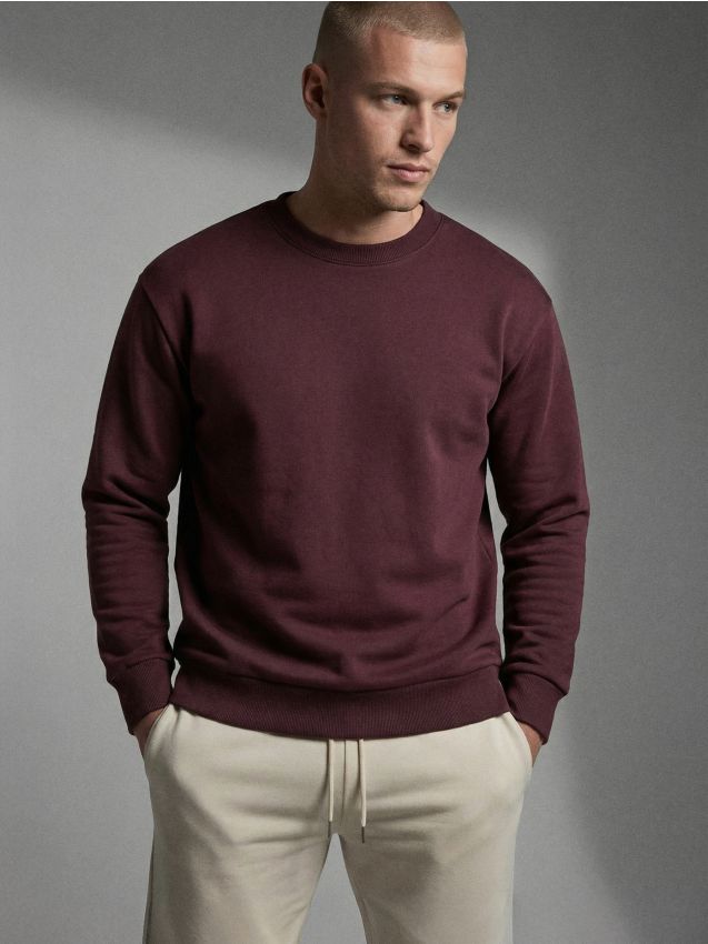 Sinsay - Hanorac cu guler rotund - bordo