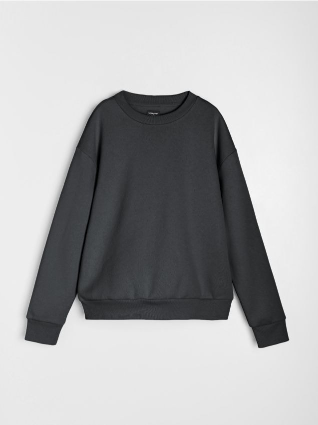 Sinsay - Hanorac cu guler rotund - gri-închis