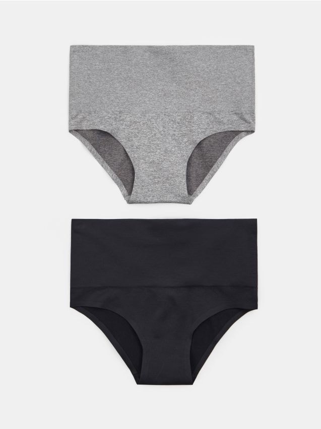 Sinsay - Chiloți fără cusături cu talie înaltă 2 pack - multicolor
